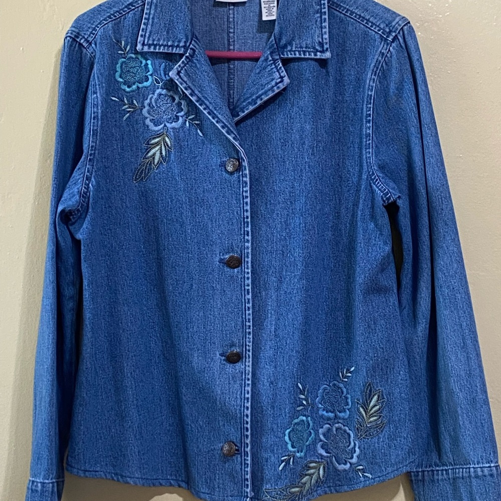 Embroidered Denim Jacket Medium size
